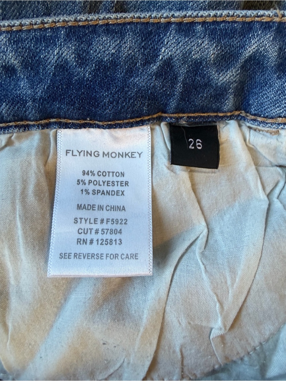 Flying Monkey On Target - Super High Rise Wide Leg Jeans Style #F5922 Size 26 - Picture 7 of 8